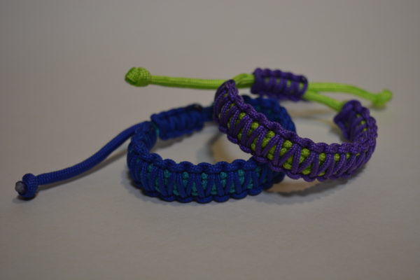 Náramek dvojité pletení TENKÝ- paracord Posouvací